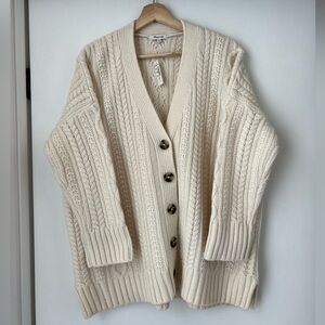 NWT Madewell Mossbank Cableknit Cardigan Sweater Size S